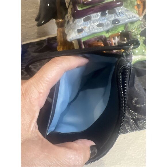 Designer COACH Black Leather All Purpose Wristlet Bag Preloved - Picture 5 of 8